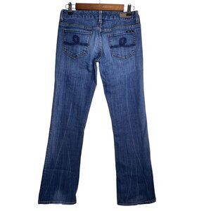 Seven 7 For All Mankind Low Rise Bootcut Flare Hem Jeans Womens 27 Mid Wash